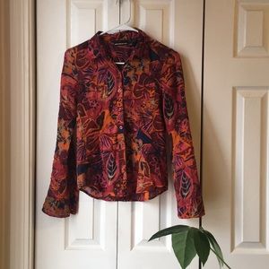 DKNY Pink Print Button Up